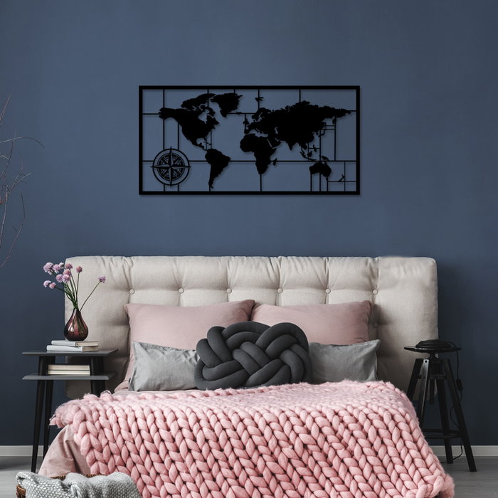 Wallity World Map Metal Decor 7